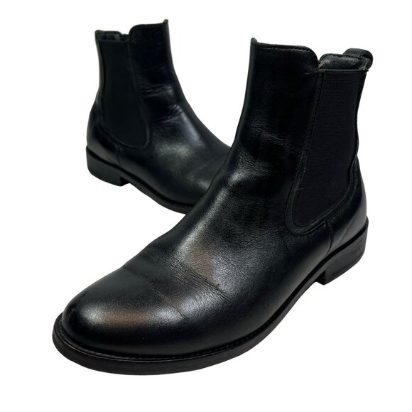 Thursday Boots Black Leather Chelsea Everyday Boots Mens 8.5 Pull On Minimalist - Picture 1 of 11